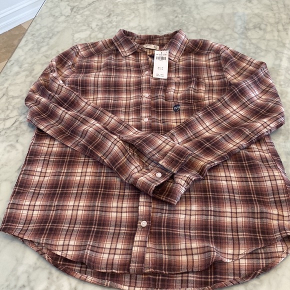 Abercrombie kids flannel. Pink,mauve, creme tones. Brand new with tags! - Picture 4 of 4